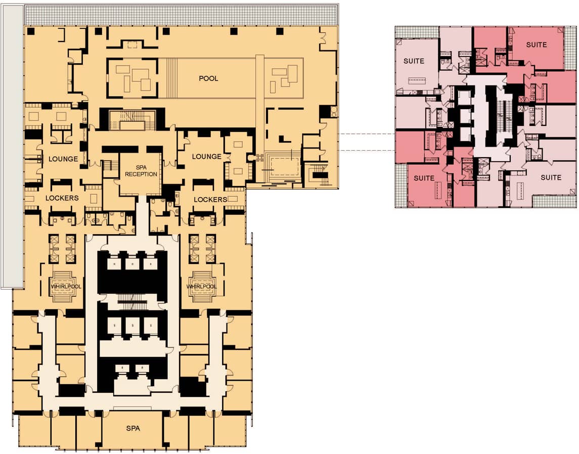 Four Seasons hotel pool and spa level plan