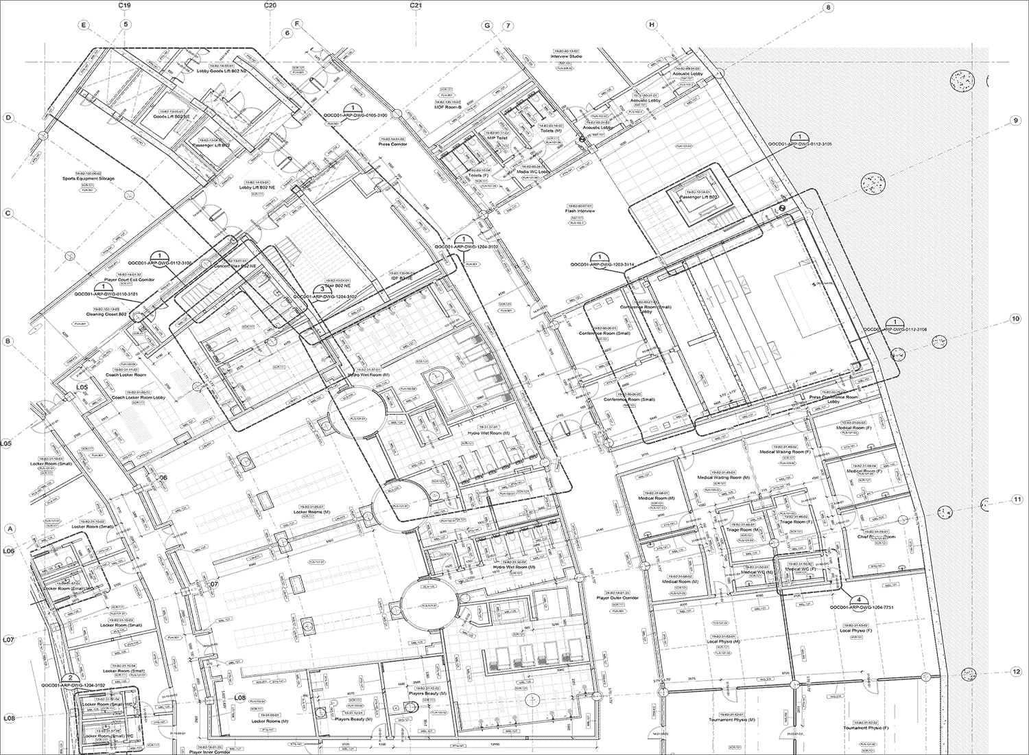 Partial floor plan tile